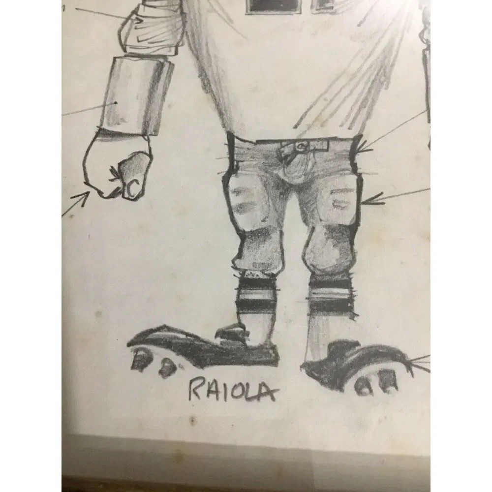 Vtg Art an Original Pencil Drawings Travesty Caricature Takeoff Baseball Raiyola